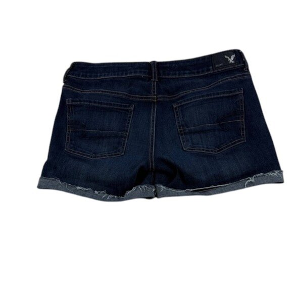 American Eagle Women’s Size 8 Midi Shorts Raw Folded Hem Stretch - Picture 3 of 8